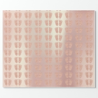Baby Shower Glitter Girl Coppe Pink Rose Gold Feet Wrapping Paper